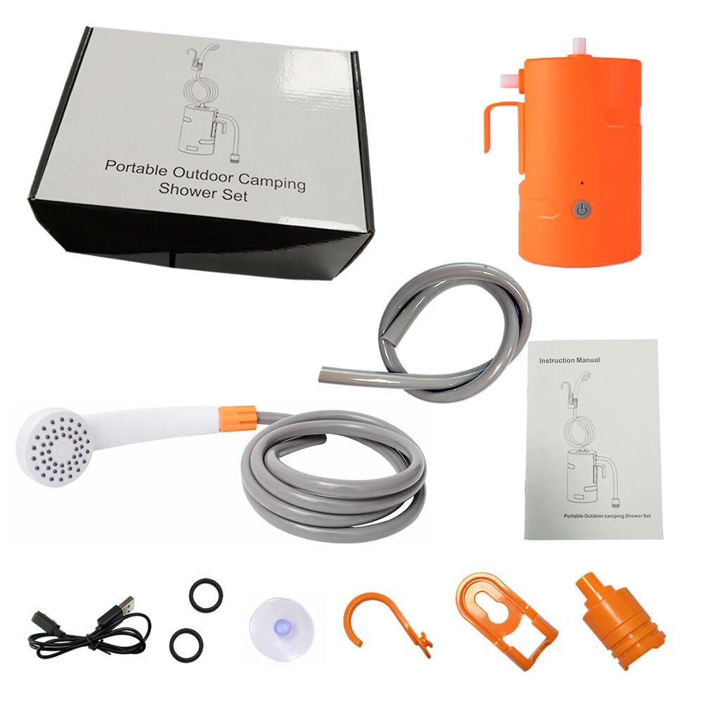 (image for) IPRee Portable Outdoor Electric Shower Pump for Camping Hiking Shower Bathing Equipment with USB Rechargeable for Camping Shower